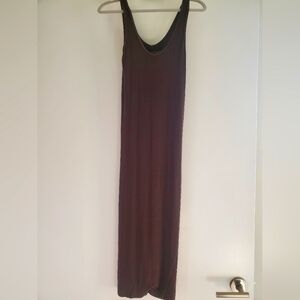 Comfortable midi/long brown dress, size small.